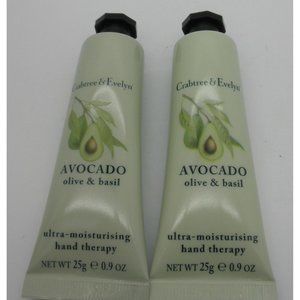CRABTREE & EVELYN Avocado Olive & Basil Purse Size Hand Therapy 0.9 oz LOT OF 2